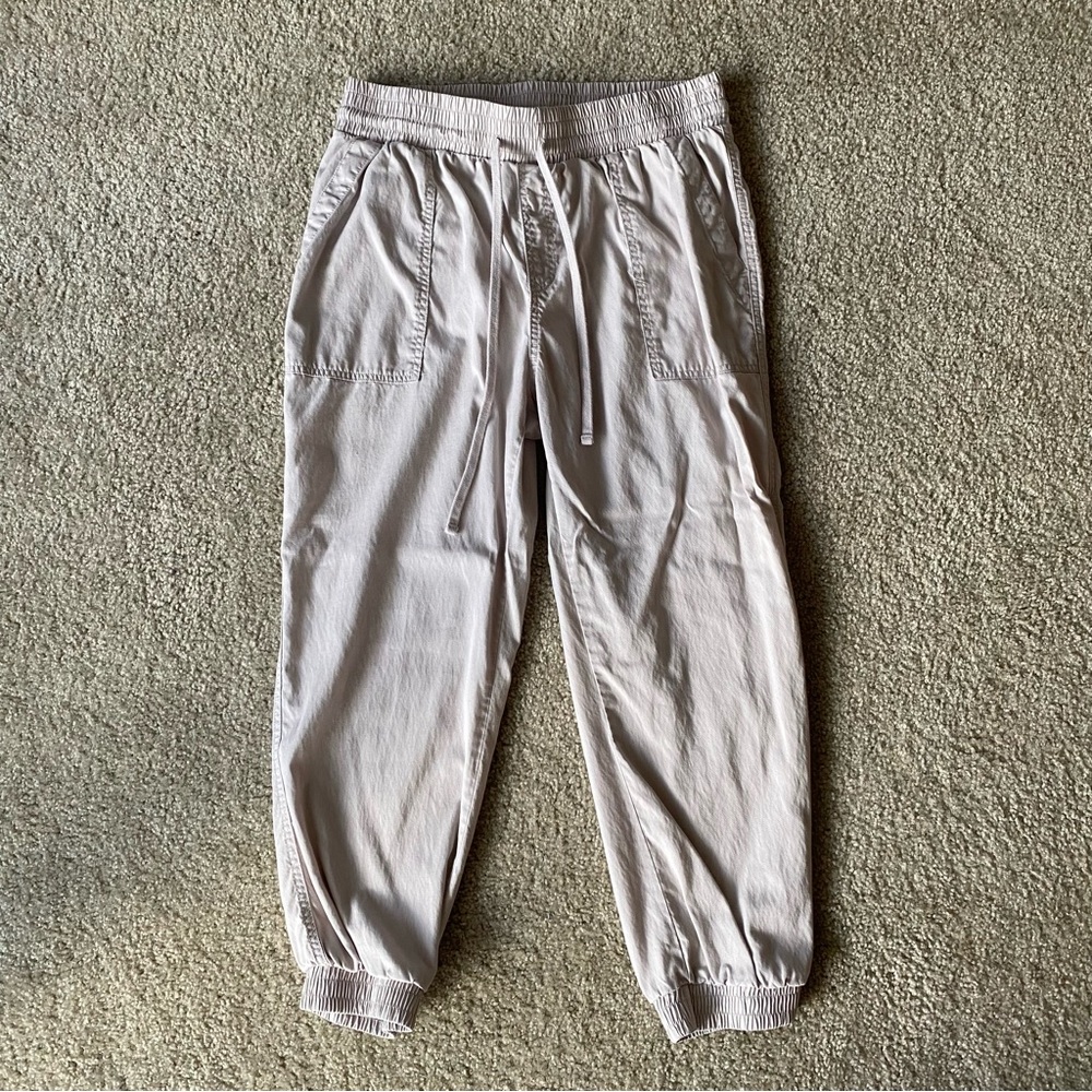 Women's High Rise Modern Ankle Jogger Pants - A New Day Tan L